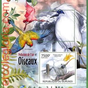 B1202 - BURUNDI - ERROR MISPERF Stamp Sheet - 2012 -  Birds, Parrots