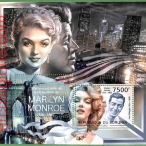 B1238 - BURUNDI - ERROR MISPERF Stamp Sheet - 2012 - Marilyn Monroe, DI MAGGIO