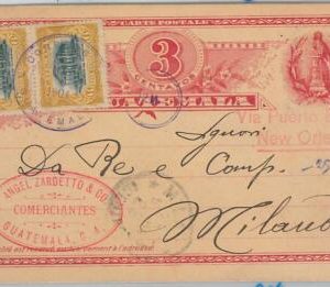 62648 - GUATEMALA - POSTAL HISTORY - POSTAL STATIONERY CARD to ITALY 1904