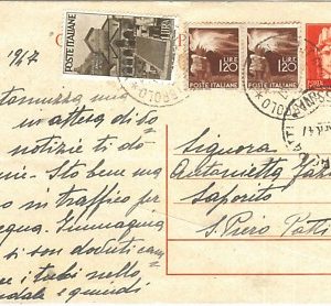 71815 - REPUBBLICA - Storia Postale - INTERO POSTALE  # 121 con FRANCOBOLLI 1947