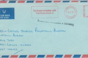 79075 - GB - Postal History: RED POSTMARK (Banking)on cover MISSENT to GUATEMALA