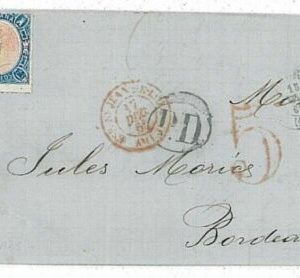 11987 - SPAIN España - POSTAL HISTORY  - PARRILLA Postmark # 1 on COVER  1865
