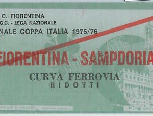 C0314 - Vecchio  BIGLIETTO PARTITA CALCIO -1975/1976 : FIORENTINA - SAMPDORIA