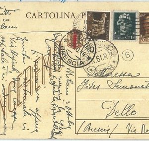 71824 - ITALIA RSI - Storia Postale - INTERO POSTALE  C104 con IMPERIALE   1944