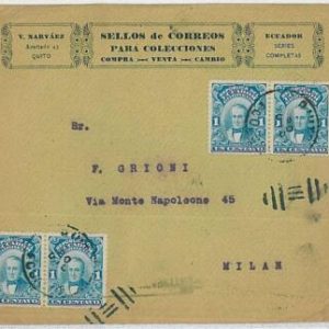 37520 - ECUADOR-  POSTAL HISTORY -  COVER to ITALY