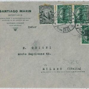 37521   - ECUADOR-  POSTAL HISTORY -  COVER to ITALY  1928