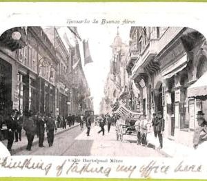 af0292 - ARGENTINA - VINTAGE POSTCARD - Buenos Aires - Calle Bartolome Mitre
