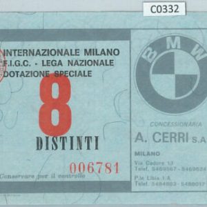 C0332 - Vecchio  BIGLIETTO PARTITA CALCIO - 1978/79  :  INTER - JUVENTUS