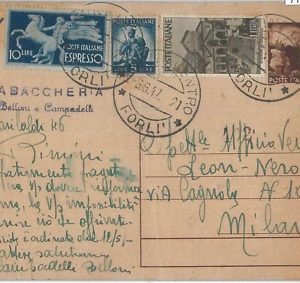 71839 - REPUBBLICA - Storia Postale - INTERO con FRANCOBOLLI Democratica 1947