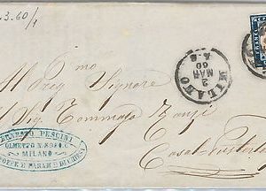 ANTICHI STATI - SARDEGNA : Sassone 15C  su BUSTA da  MILANO 1860