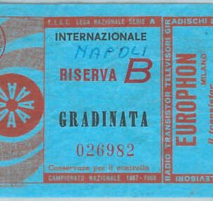 C0344 - Vecchio  BIGLIETTO PARTITA CALCIO - 1967/68  : INTER - NAPOLI