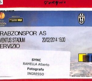C1116 - Vecchio BIGLIETTO PARTITA CALCIO - 2014  JUVENTUS vs TRABZONSPOR AS