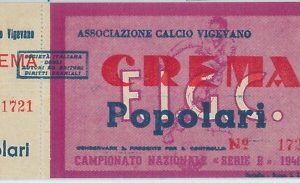 C0348 - Vecchio  BIGLIETTO PARTITA CALCIO - 1946/47  : VIGEVANO - CREMA