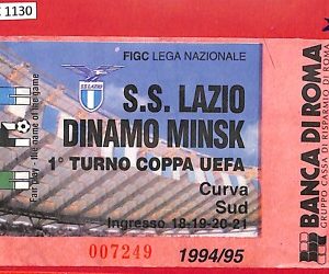 C1130  - Vecchio BIGLIETTO PARTITA CALCIO - 1994-95   LAZIO vs DINAMO MINSK