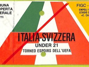 C2574- Vecchio BIGLIETTO PARTITA CALCIO 1986 ITALIA VS SVIZZERA