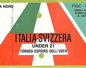 C2575- Vecchio BIGLIETTO PARTITA CALCIO 1986 ITALIA VS SVIZZERA