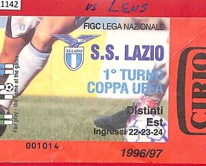 C1142 - Vecchio BIGLIETTO PARTITA CALCIO - 1996-97   LAZIO vs LENS