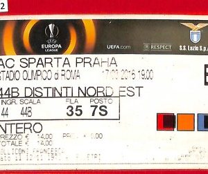 C1192- Vecchio BIGLIETTO PARTITA CALCIO - 2016 LAZIO-AS SPARTA PRAHA