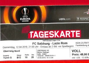 C1194- Vecchio BIGLIETTO PARTITA CALCIO - 2018 FC SALZBURG-LAZIO