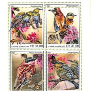 A9241 - S.TOME E PRINCIPE - ERROR MISPERF Stamp Sheet 2021 - Bee-eaters