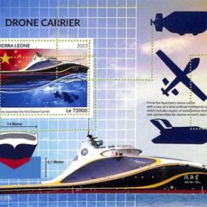 A9415 - SIERRA LEONE -  ERROR MISPERF Stamp Sheet - 2022 - DRONE CARRIER