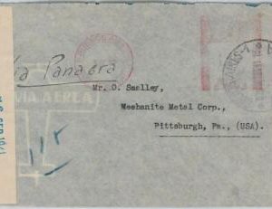 43338 - ARGENTINA - POSTAL HISTORY  -  AIRMAIL COVER to USA - CENSOR TAPE 1941