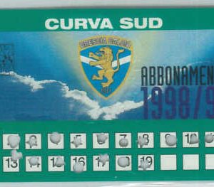 c0279 - vintage document  TESSERA D'EPOCA - CALCIO BRESCIA stagione 1998/99