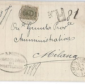 54777 - REGNO: UMBERTO I - STORIA POSTALE :  BUSTA con tariffa 45 centesimi 1899