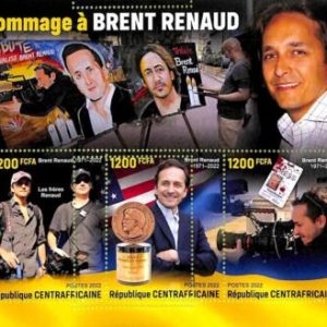A7380 - CENTRAFRICAINE -ERROR MISPERF Stamp Sheet 2022 JOURNALISM Brent Reno