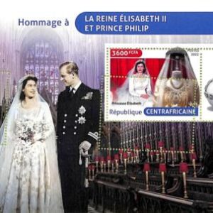 A7383 - CENTRAFRICAINE - ERROR MISPERF Stamp Sheet - 2022 - Royalty,Elizabeth II