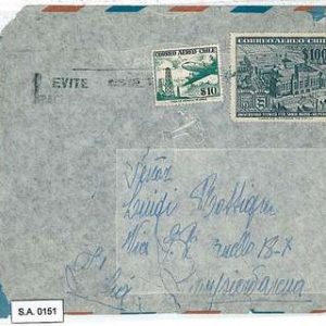 EDUCATION  UNIVERSITY: POSTAL HISTORY : CHILE - AIRMAIL COVER to ITALY