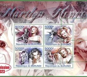 B1242 - BURUNDI - ERROR MISPERF Stamp Sheet - 2023 - Marilyn Monroe, Cinema
