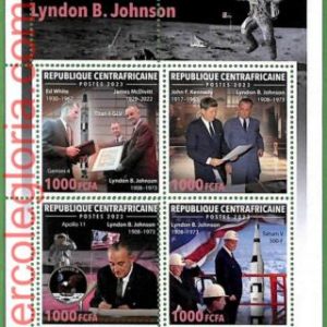 B1277 - Centrafricaine - ERROR MISPERF Stamp Sheet - 2023 - Lyndon Johnson