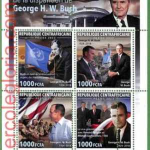 B1276 - Centrafricaine - ERROR MISPERF Stamp Sheet - 2023 - George Bush,Politics