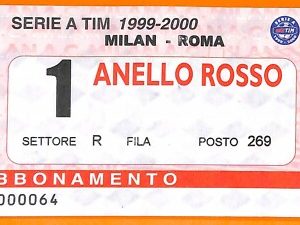 C2035 Vecchio BIGLIETTO PARTITA CALCIO -  1999-2000 MILAN VS ROMA