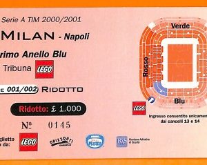 C2038 Vecchio BIGLIETTO PARTITA CALCIO -  2000-2001 MILAN VS NAPOLI