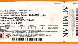 C2210 Vecchio BIGLIETTO PARTITA CALCIO -  2018-19  MILAN VS UDINESE