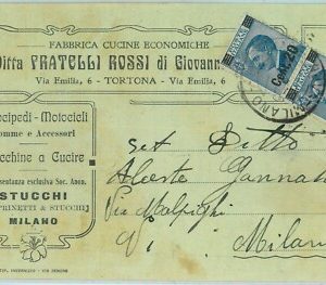 97027  - CARTOLINA d'Epoca - ALESSANDRIA provincia -  TORTONA Pubblicitaria 1925