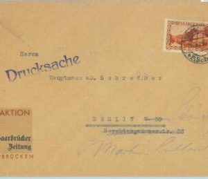 85226 - GERMANY SAAR Sarre - POSTAL HISTORY -  Single stamp on COVER  1929