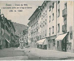 CARTOLINA d'Epoca AOSTA Città - CROIX DE VILLE 1910