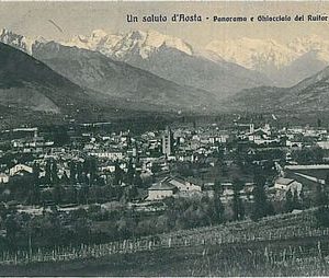 CARTOLINA d'Epoca AOSTA Città - PANORAMA