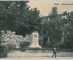 CARTOLINA d'Epoca AOSTA Città - MONUMENTO UMBERTO Io