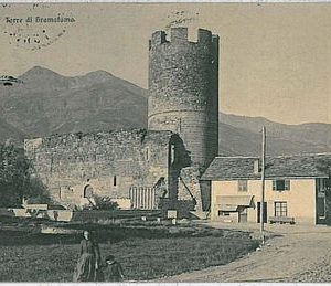 CARTOLINA d'Epoca AOSTA Città - TORRE DI BRAMAFAMA 1912