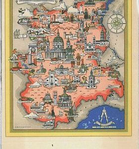 CARTOLINA d'Epoca AOSTA - MAPPA PIEMONTE e VAL D'AOSTA