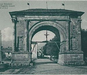 CARTOLINA d'Epoca AOSTA Città - ARCO CARLO AUGUSTO