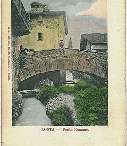 CARTOLINA d'Epoca AOSTA Città - PONTE ROMANO