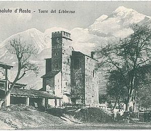 CARTOLINA d'Epoca AOSTA Città - TORRE DEL LEBBROSO