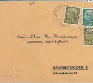89345 - GERMANY Saar  - POSTAL HISTORY -  COVER  from BOSEN  1958