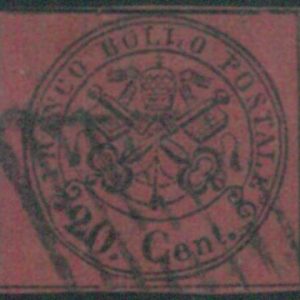 87768 - Francobolli ANTICHI STATI - PONTIFICIO:  Sassone 18  usato - MOLTO BELLO