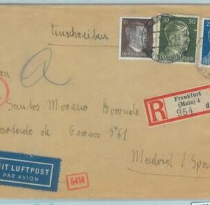 83530 - GERMANY - POSTAL HISTORY - COVER to SPAIN with Spanish CENSURE TAPE 1943
